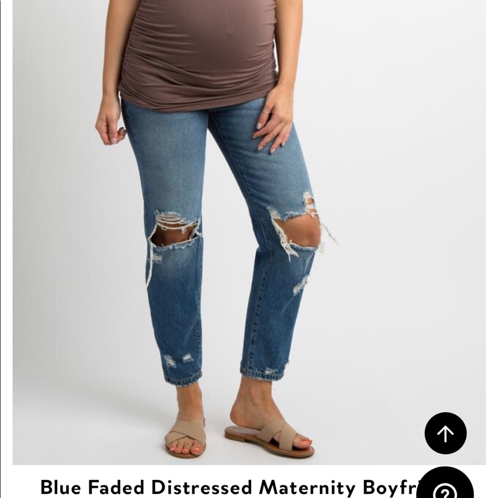 Pink blush maternity boyfriend jeans